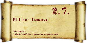 Miller Tamara névjegykártya